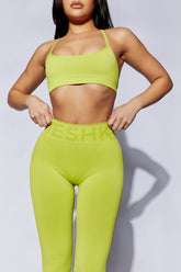 Nyx Cross Back Seamless Crop - Lime Green