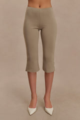 Layla Flared Crepe Capri Pants - Mushroom