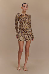 Marissa Knit Mini Skirt - Leopard Print