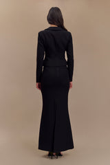 Gracia Suiting Long Sleeve Blazer - Black