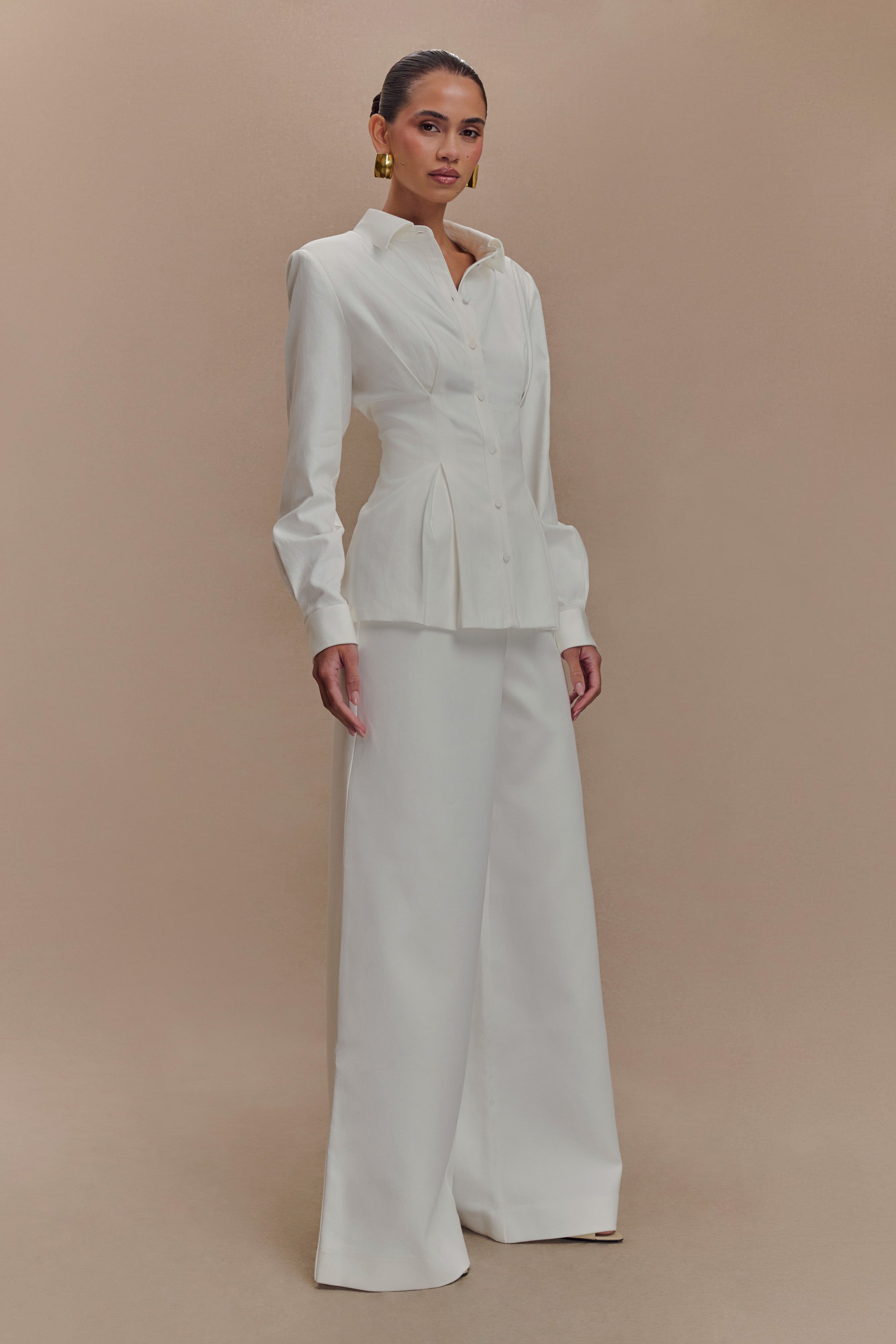 Silas High Waist Pants - White