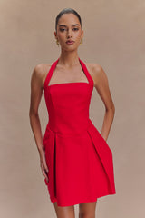 Julia Halter Mini Dress - Red