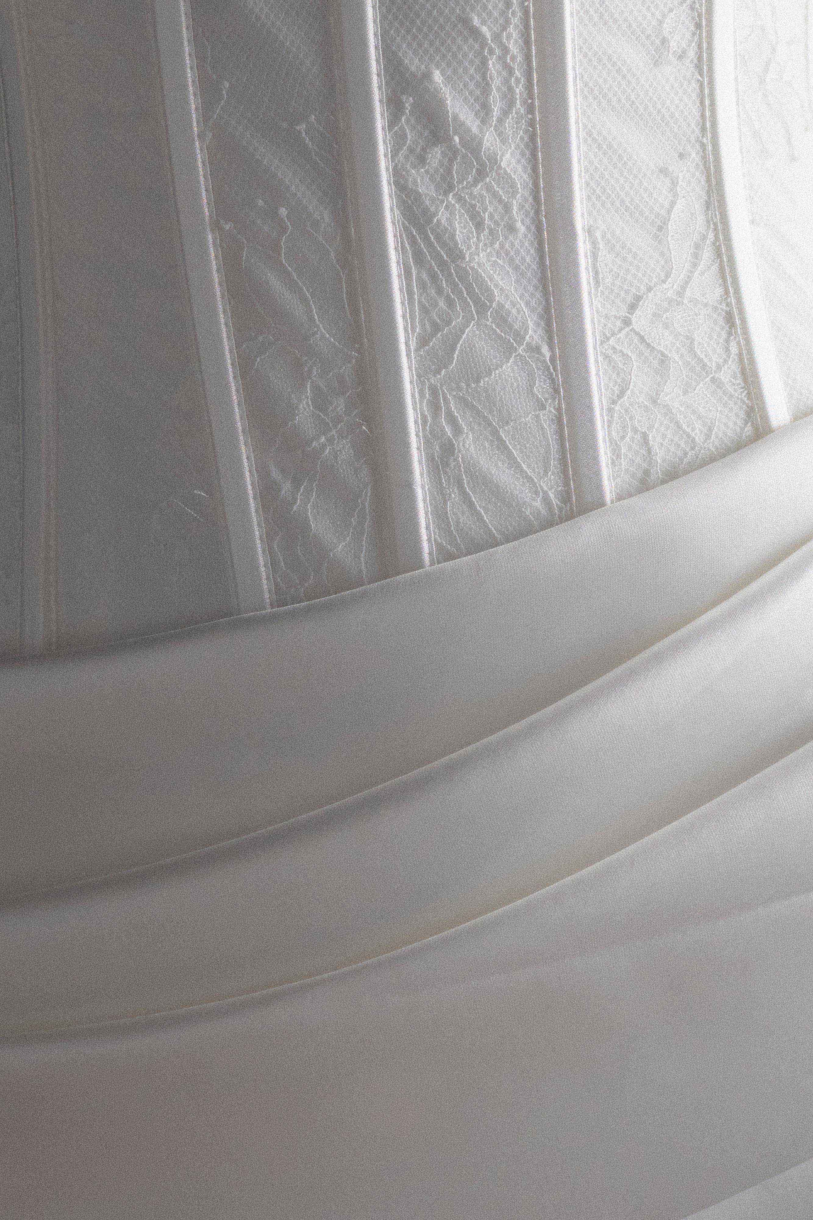 Galia Satin Corset Gown - White