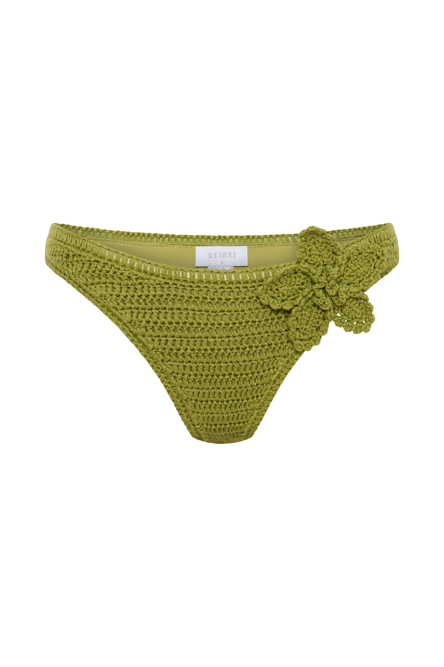Skye Floral Crochet Tie Up Bikini Bottom - Apple