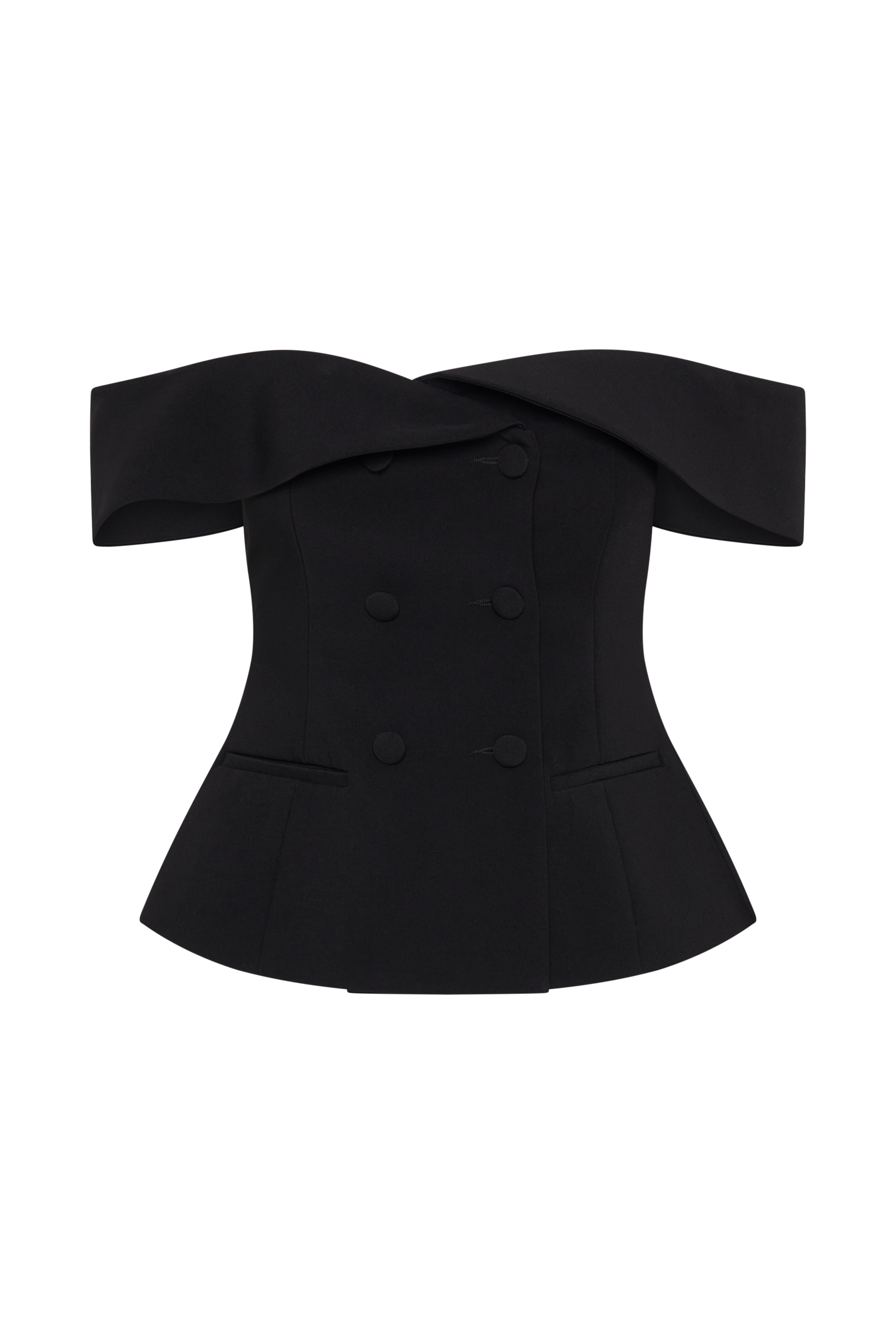 Krista Strapless Suiting Top - Black