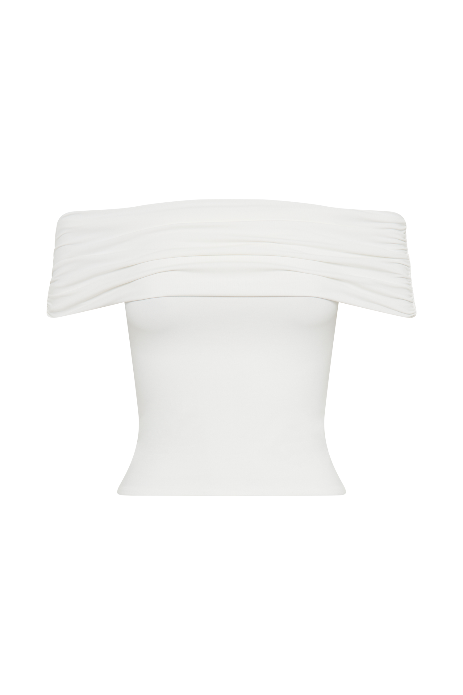 Meena Recycled Nylon Off Shoulder Top - White