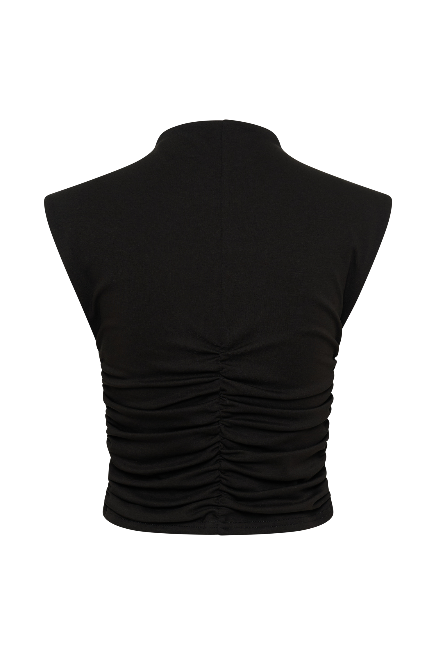 Ellia High Neck Sleeveless Top - Black