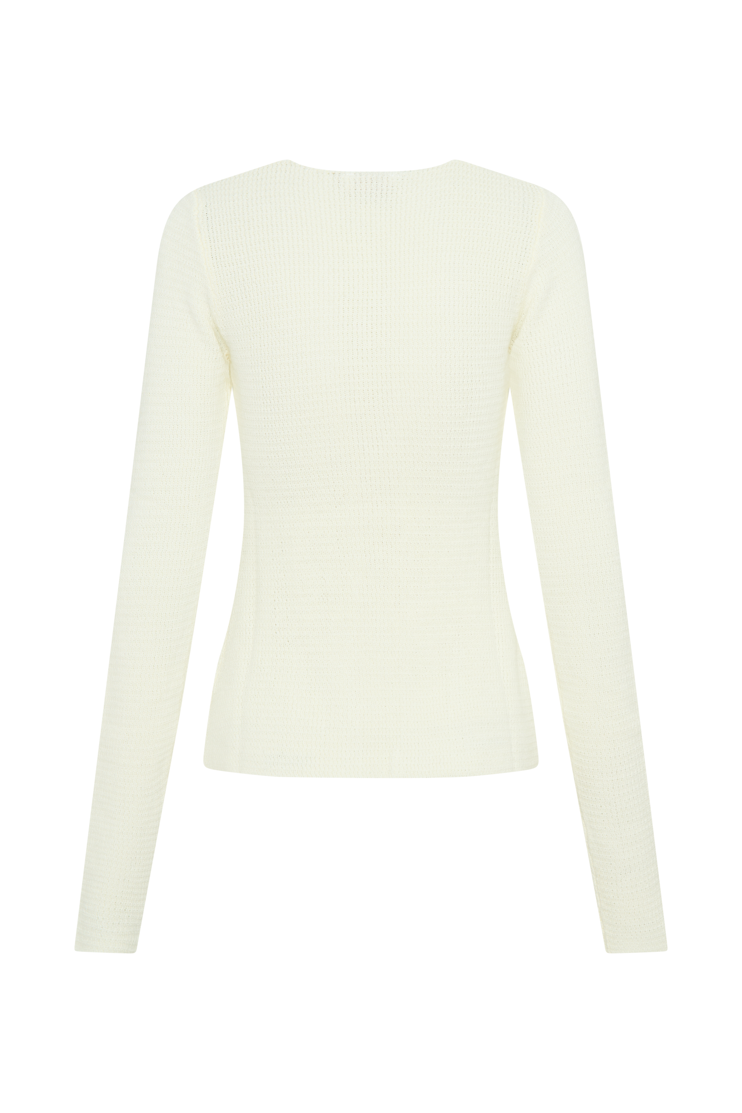 Noah Knit Tie Long Sleeve Top - Ivory