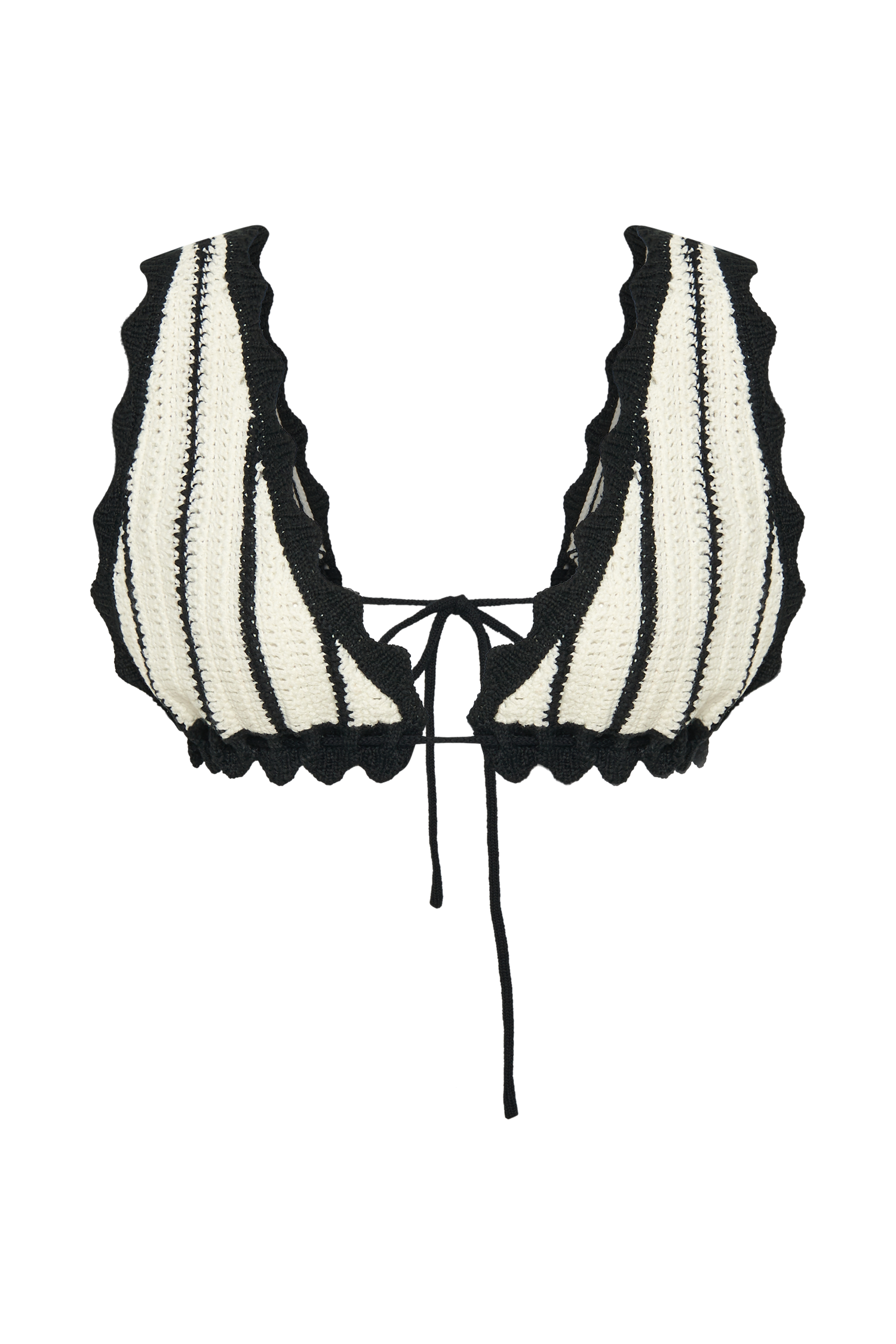 Jadia Contrast Crochet Bralette - Black/White