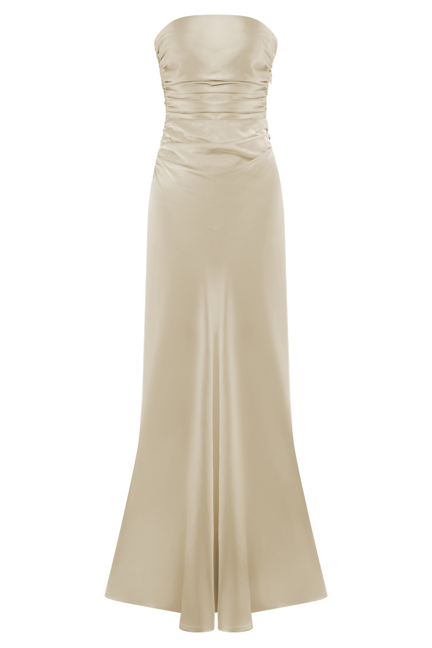 Cedar Strapless Satin Maxi Dress - Champagne