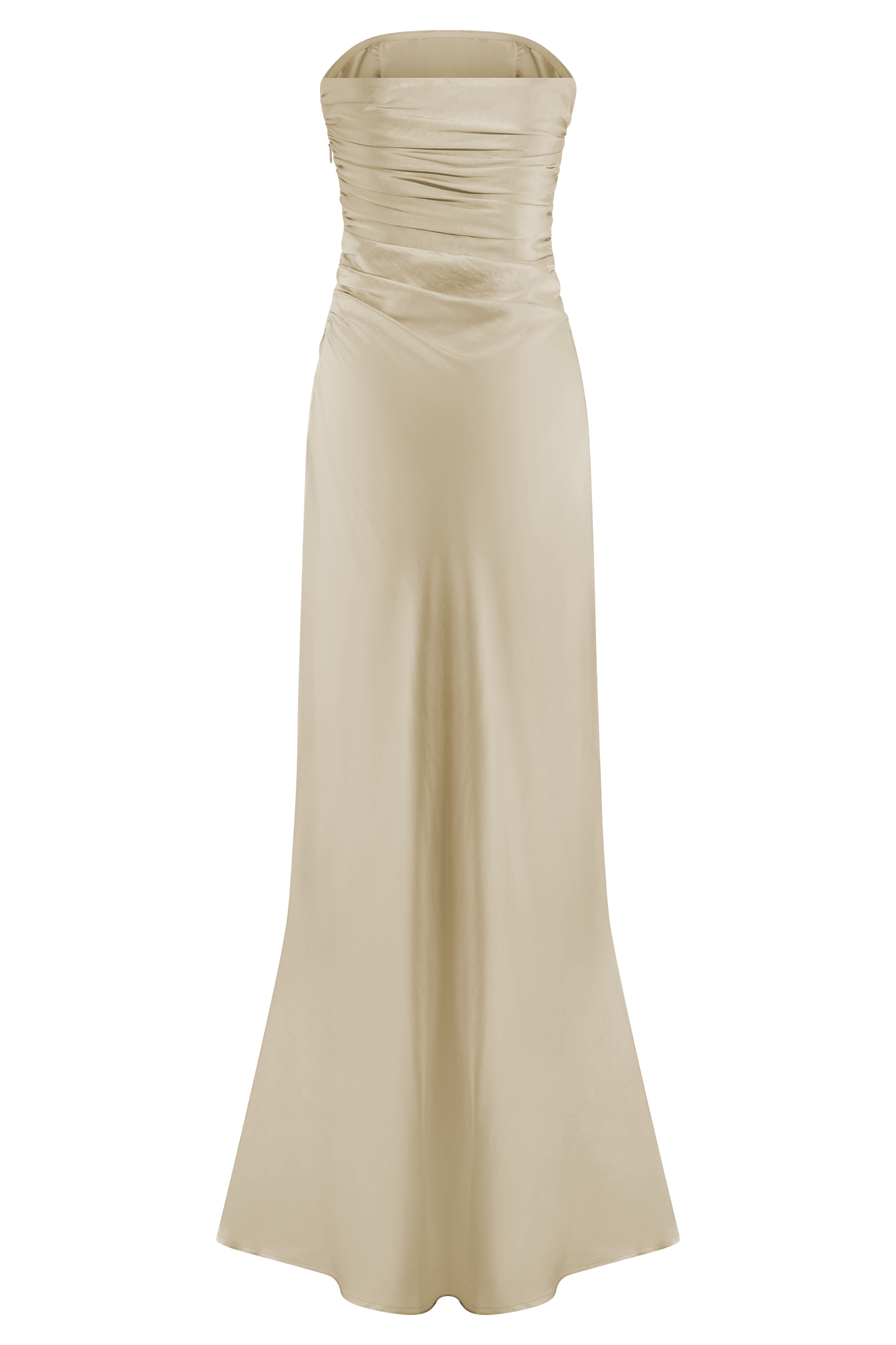 Cedar Strapless Satin Maxi Dress - Champagne