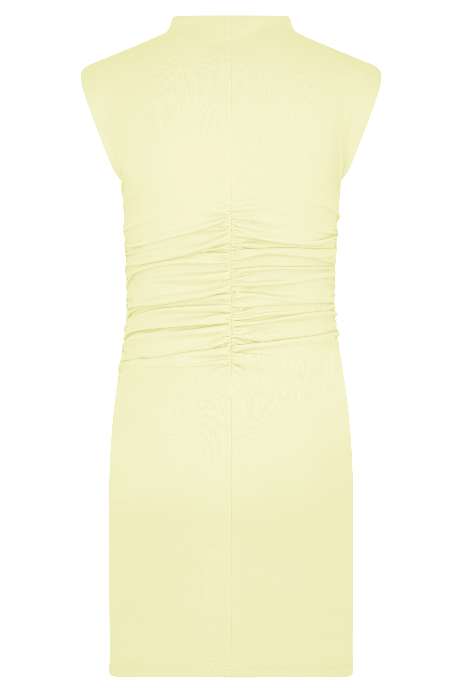 Elliot High Neck Sleeveless Mini Dress - Pale Lemon