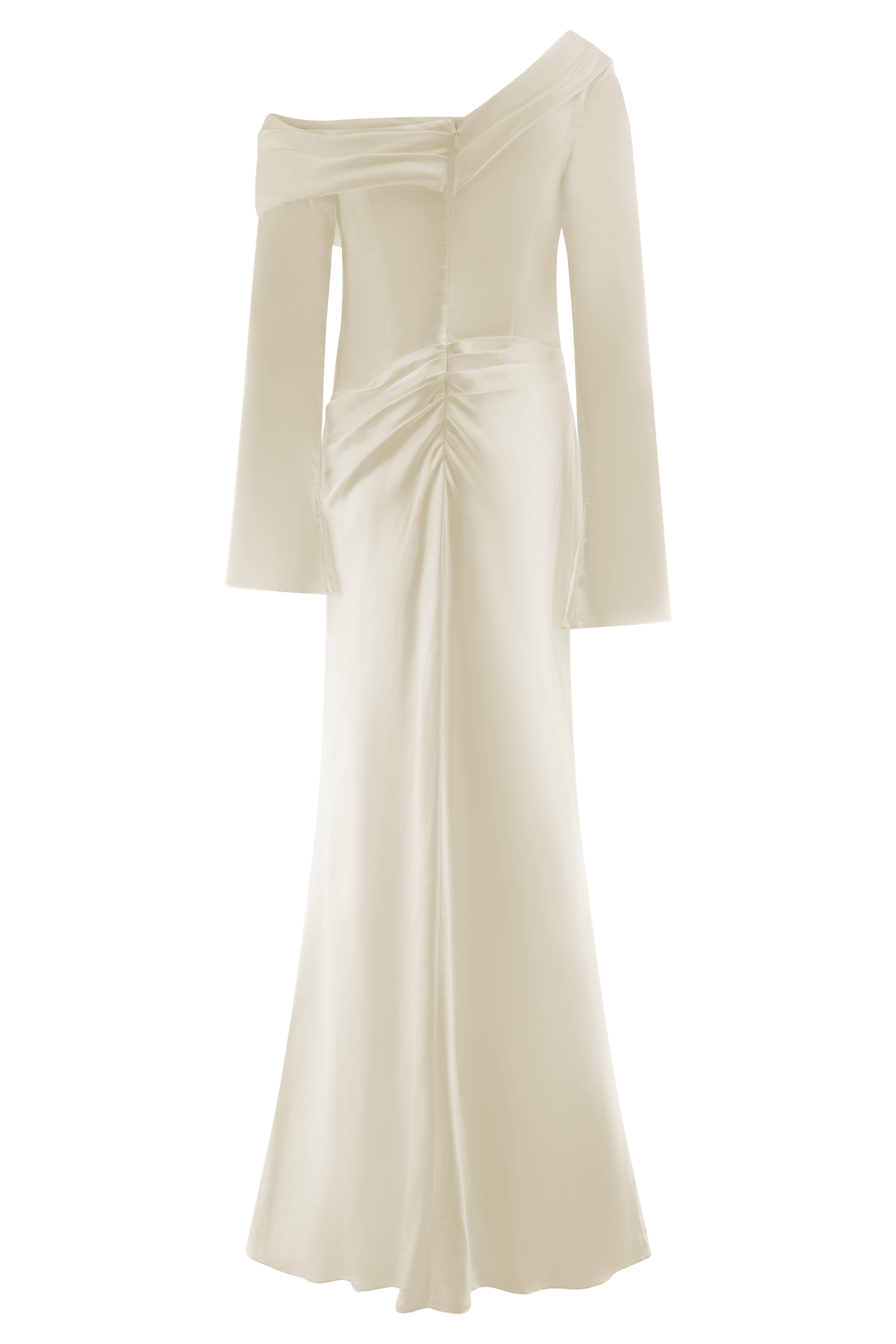 Iris Long Sleeve Satin Maxi Dress - Champagne