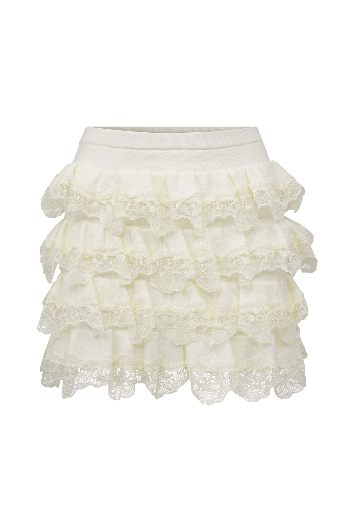 Margaret Lace Ruffle Mini Skort - Cream