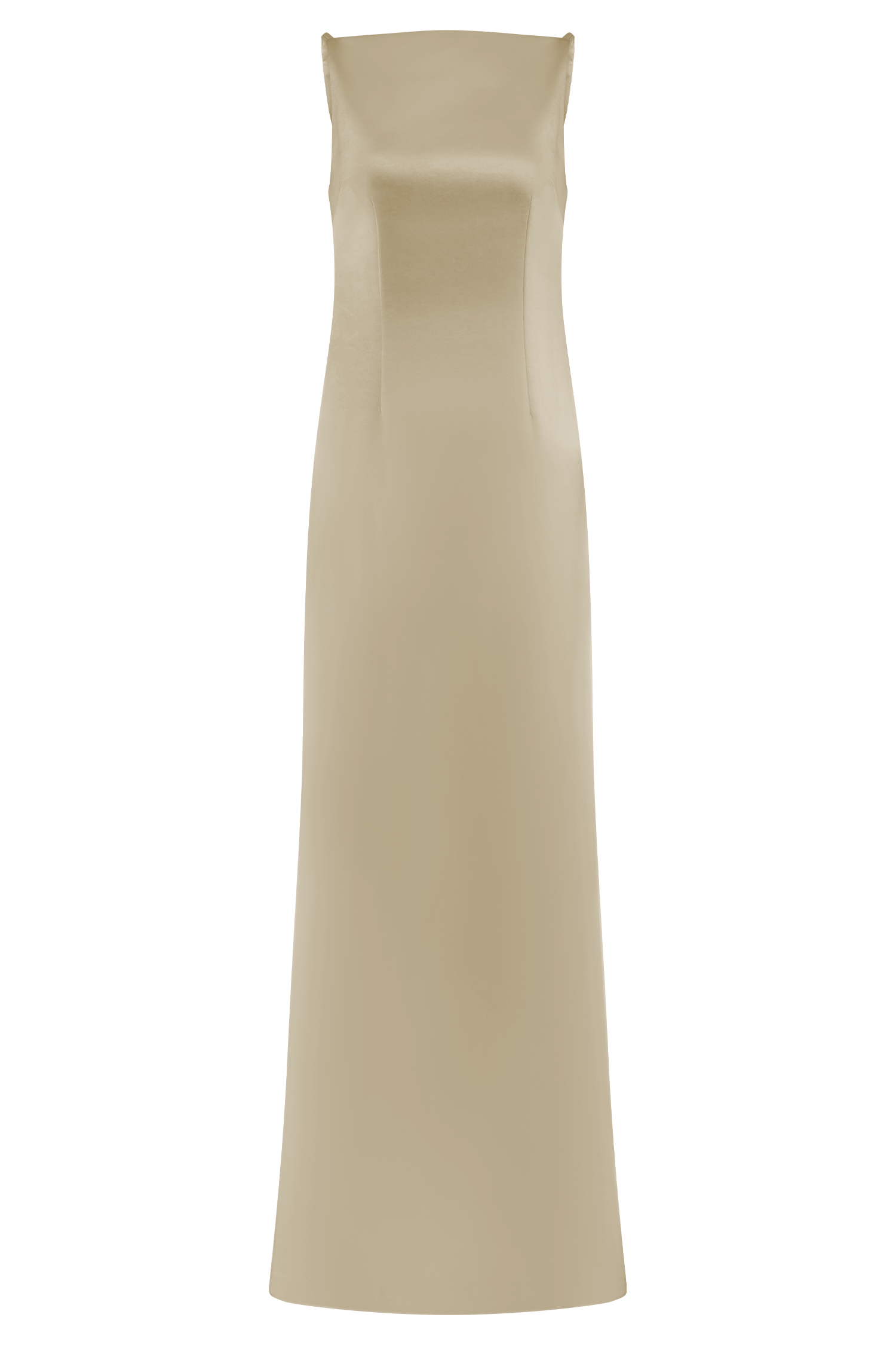 Violet Sleeveless Satin Maxi Dress - Champagne