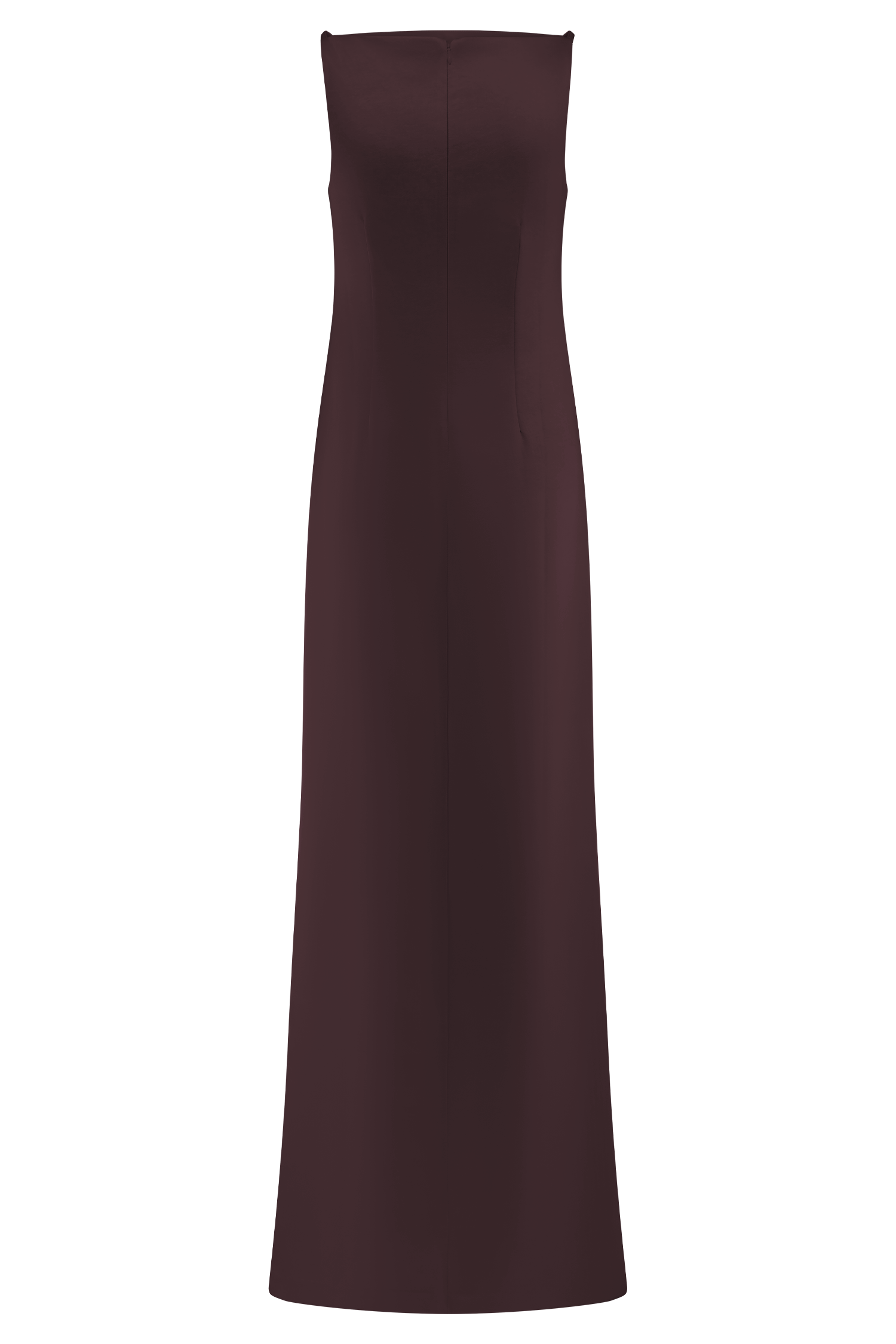 Violet Sleeveless Satin Maxi Dress - Dark Chocolate