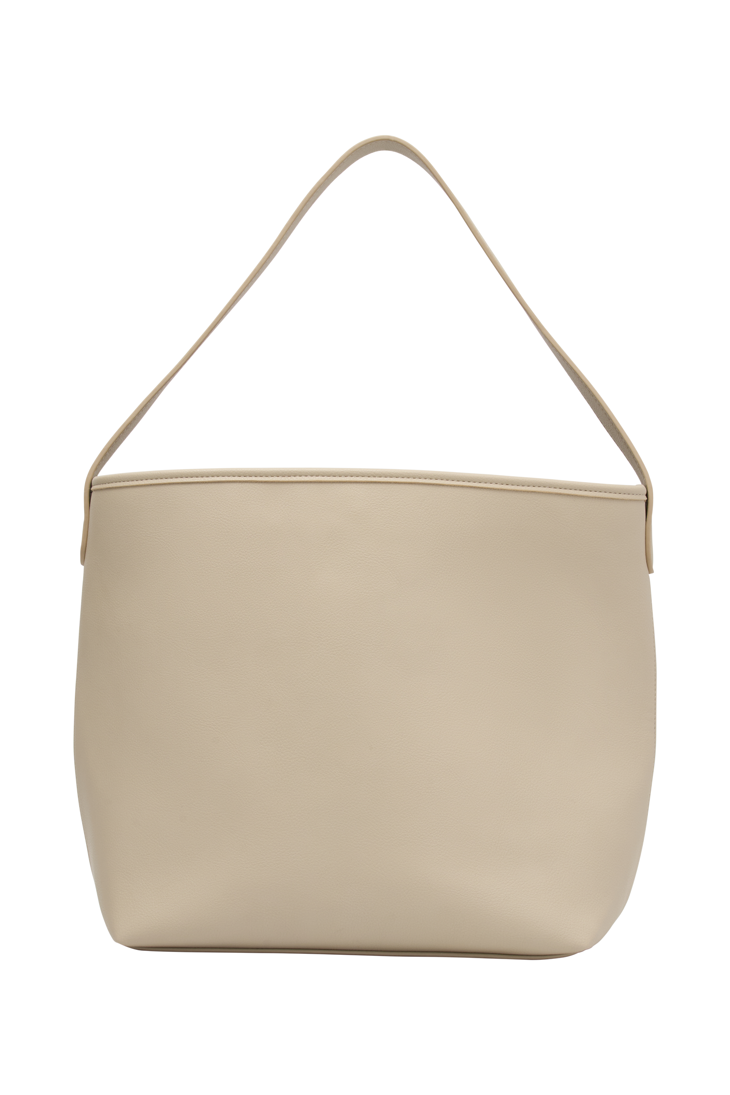 Winnie Relaxed Faux Leather Tote Bag - Neutral